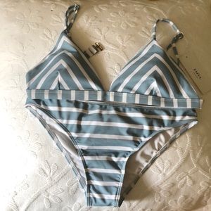ZAFUL Chevron Striped bikini set